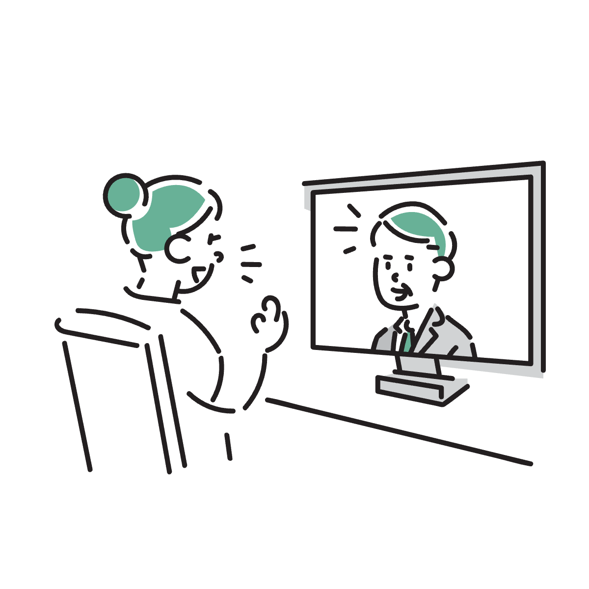 相談する二人のイラスト